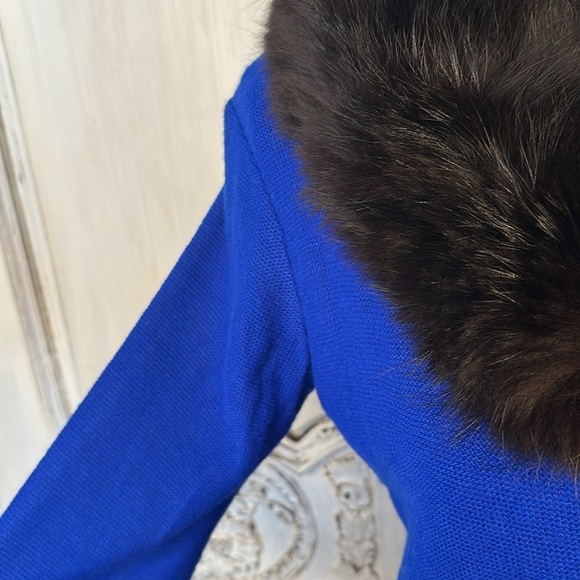 VINTAGE Double Breasted Fur Collar Lightweight Top Retro Chic 40’s Look - Picture 6 of 11